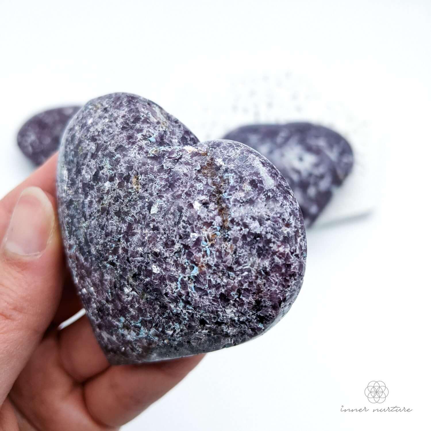 Lepidolite Puff Heart - Crystal Shop Australia | Inner Nurture - Ethically Sourced - Buy Crystals Online