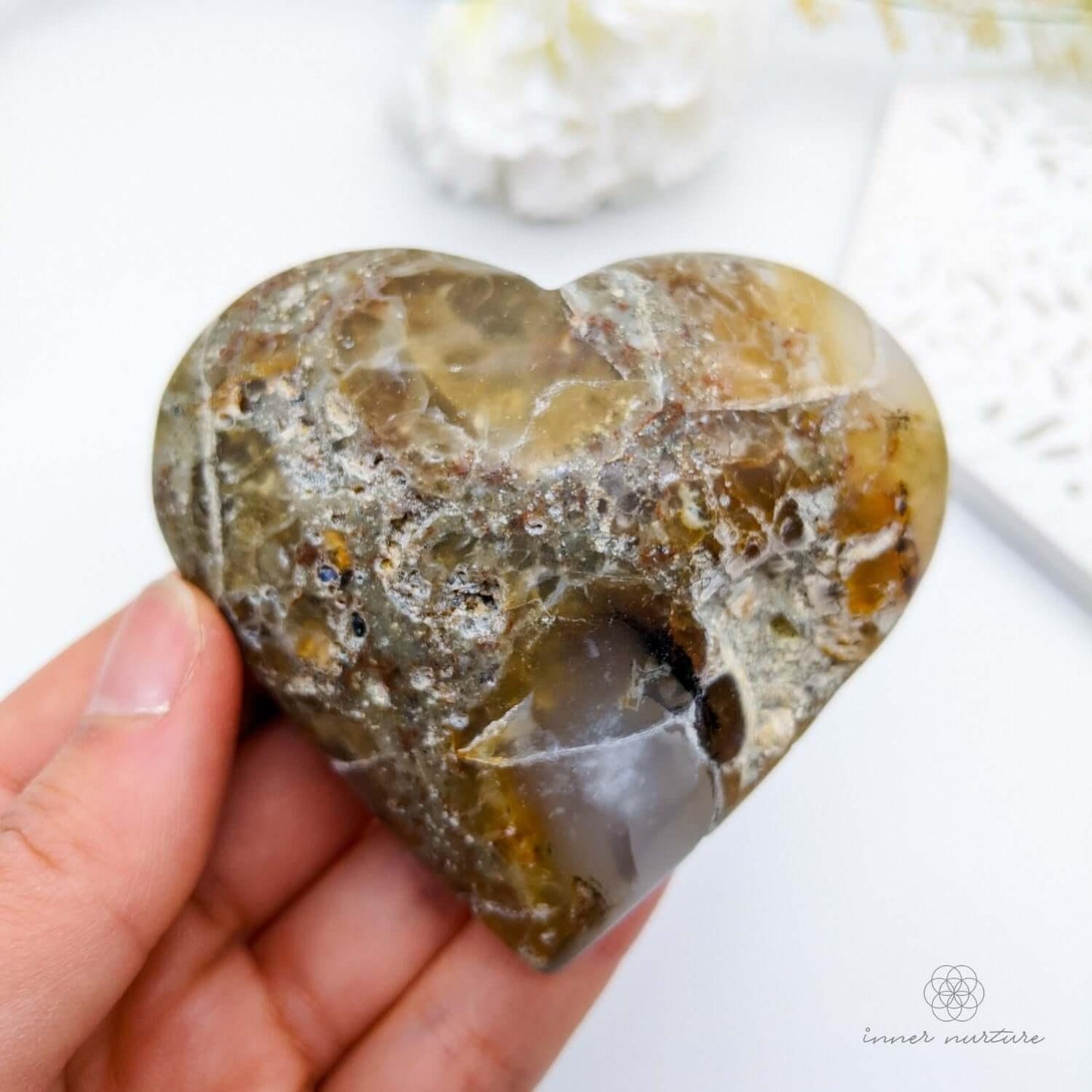 Dendrite Puff Heart - Online Crystal Shop Australia | Inner Nurture - Ethically Sourced