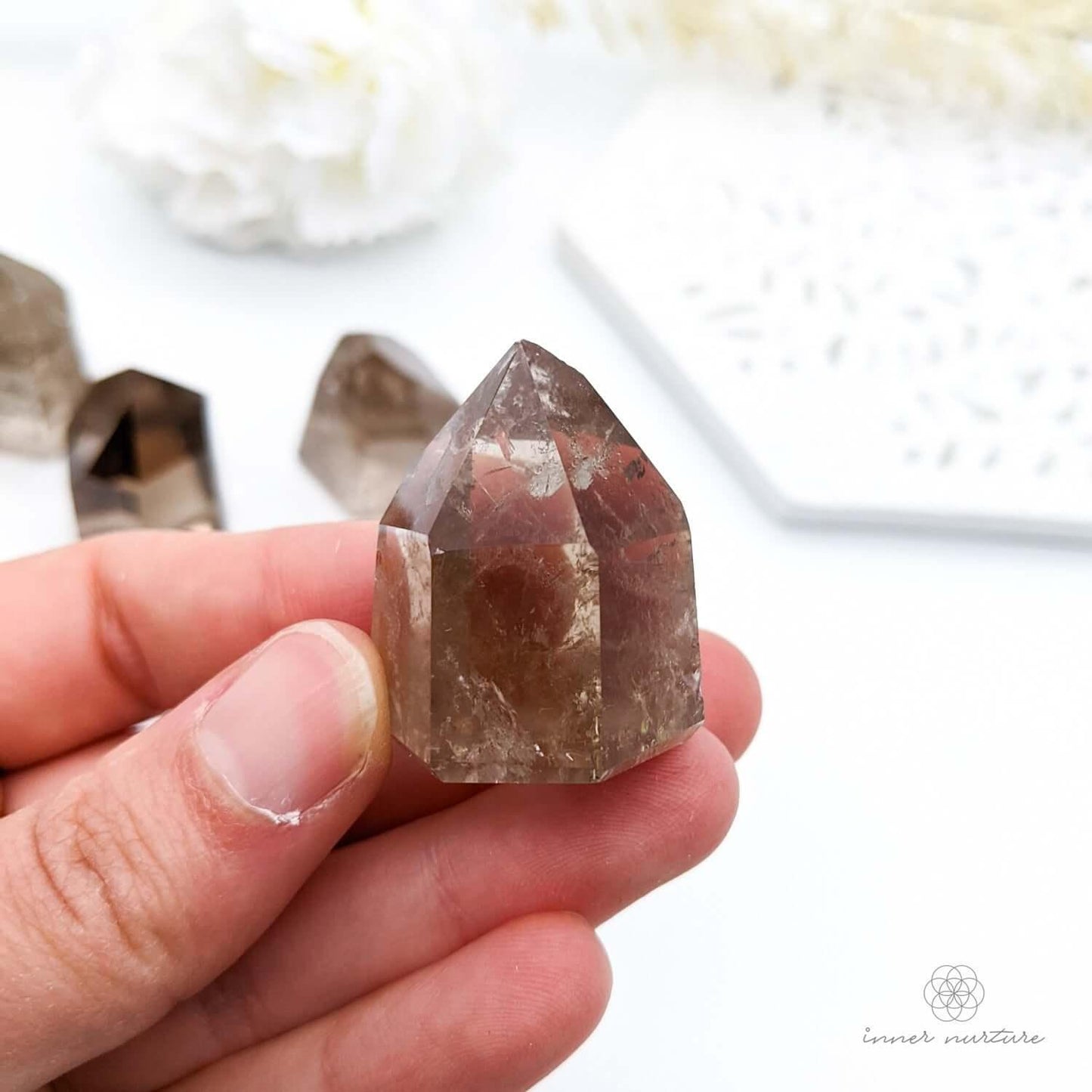 Natural Smoky Citrine Tower (Wide) - Online Crystal Shop Australia | Inner Nurture - Ethically Sourced