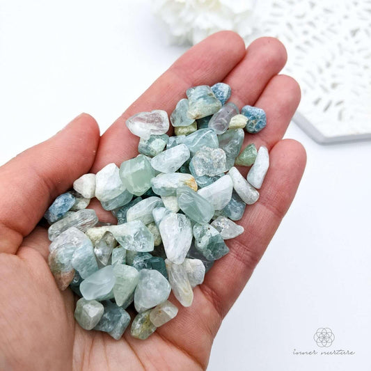 Aquamarine Tumbled Crystal Chips - 50g - Online Crystal Shop Australia | Inner Nurture - Ethically Sourced