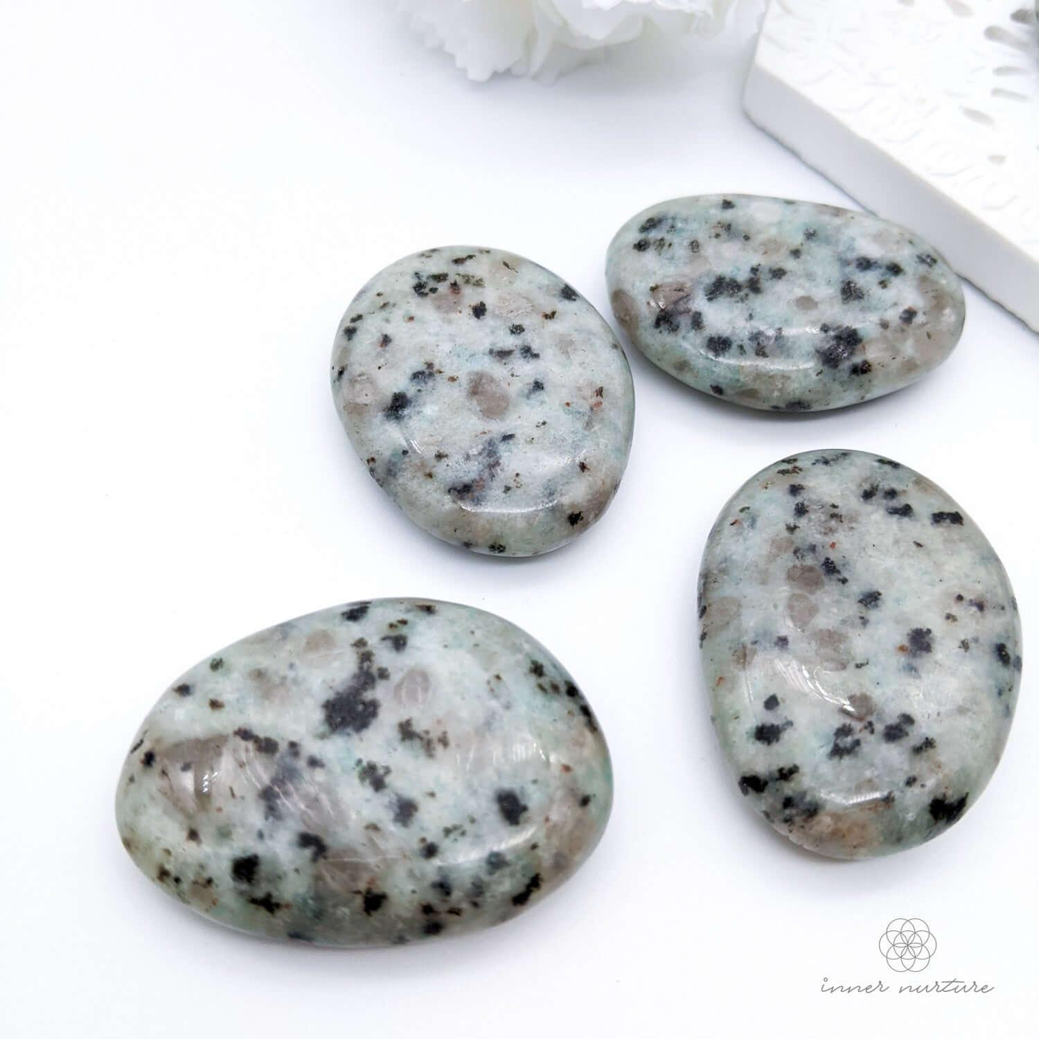 Kiwi (Sesame) Jasper Palm Stone - Online Crystal Shop Australia | Inner Nurture - Ethically Sourced