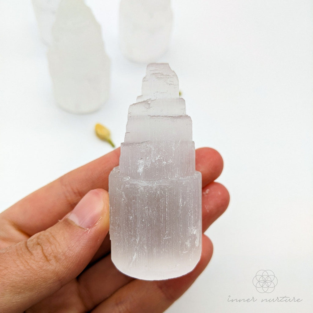 Selenite Tower - Mini | Crystal Shop Australia - Buy Crystals Online - Inner Nurture | Ethically Sourced