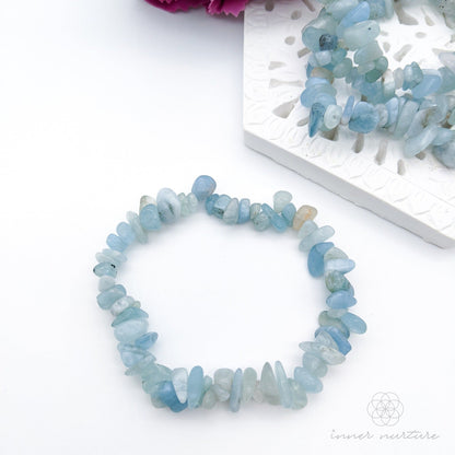 Aquamarine Chip Bracelet - Beautiful, High Vibe Crystals & Healing Tools | Shop Crystals Online Australia
