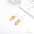 Citrine Crystal Earrings (Mini Double Terminated) - Sterling Silver | Crystal Earrings & Jewellery Australia