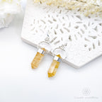 Citrine Crystal Earrings (Mini Double Terminated) - Sterling Silver | Crystal Earrings & Jewellery Australia