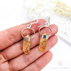 Citrine Crystal Earrings (Mini Double Terminated) - Sterling Silver | Crystal Earrings & Jewellery Australia