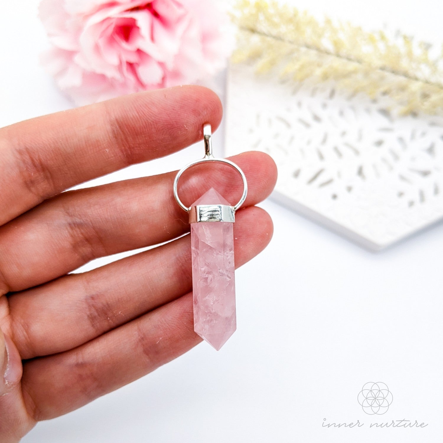 Rose quartz necklace on sale afterpay