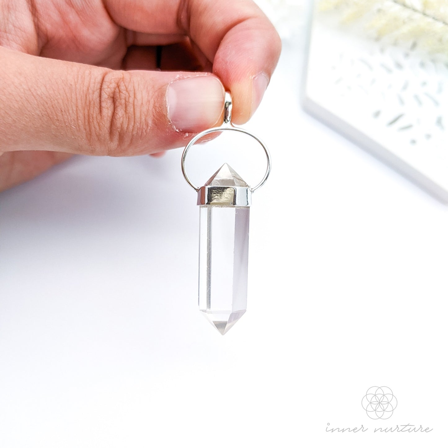 Clear Quartz Pendant (Double Terminated) - Sterling Silver | Crystal Necklaces & Jewellery Australia