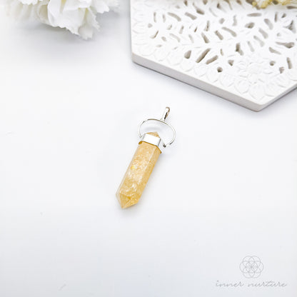 Citrine Pendant (Double Terminated) - Sterling Silver | Crystal Necklaces & Jewellery Australia